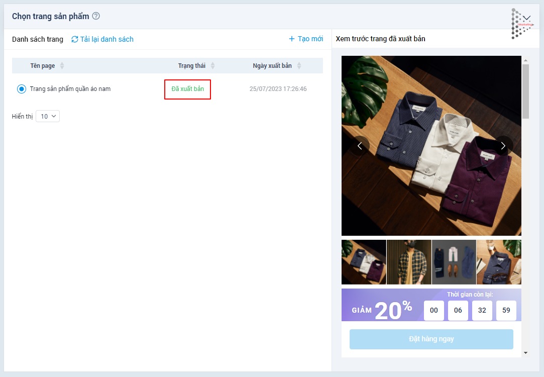 Commerce Ads and Mini Page e-commerce experience on Zalo